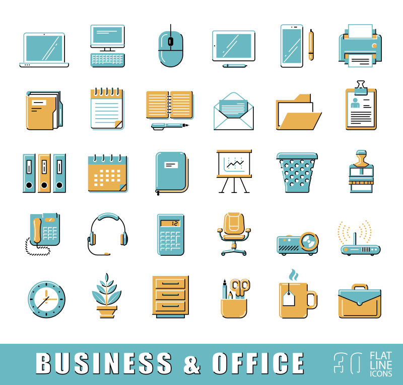 商業(yè)辦公用品插圖矢量設(shè)計(jì) 提升企業(yè)視覺形象的關(guān)鍵元素